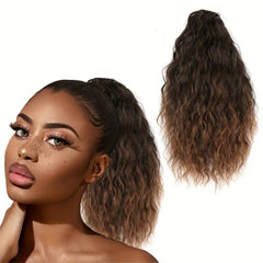 25cm Dark Brown Gradient Short Corn Wave Ponytail