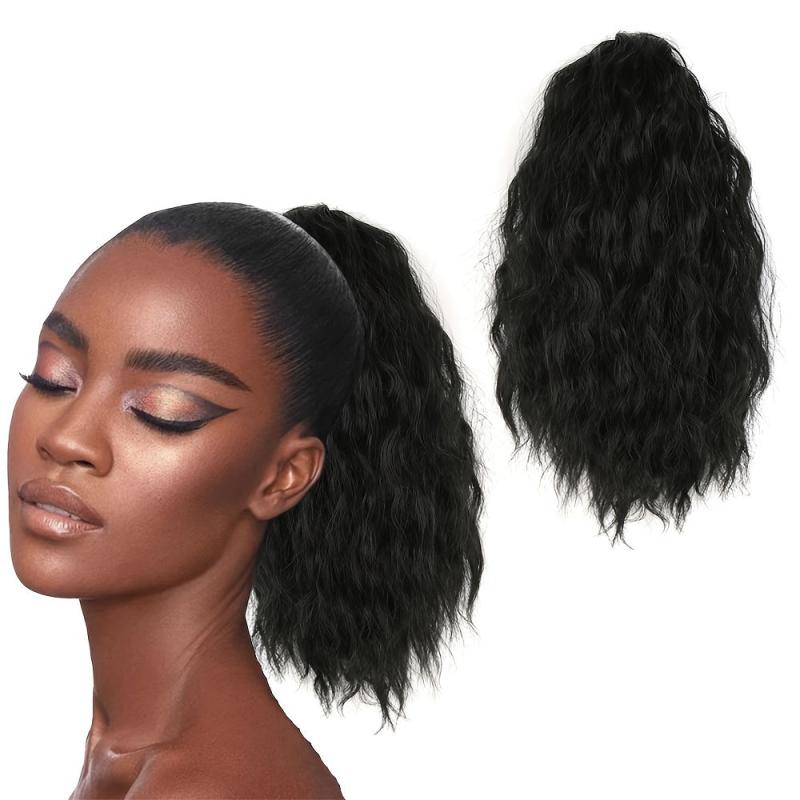25cm Dark Brown Gradient Short Corn Wave Ponytail