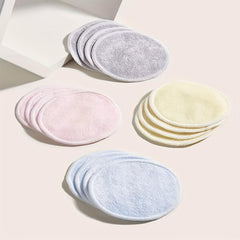 16pcs Bamboo Fiber Makeup Remover Pads Reusable with Laundry Bag