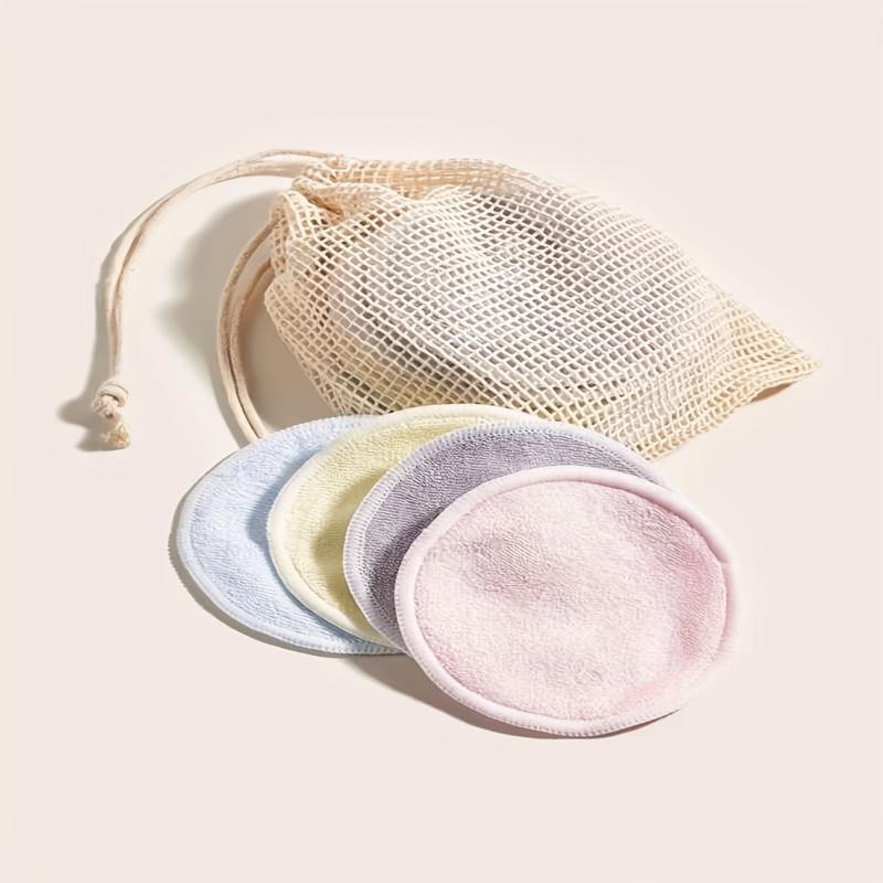 16pcs Bamboo Fiber Makeup Remover Pads Reusable with Laundry Bag