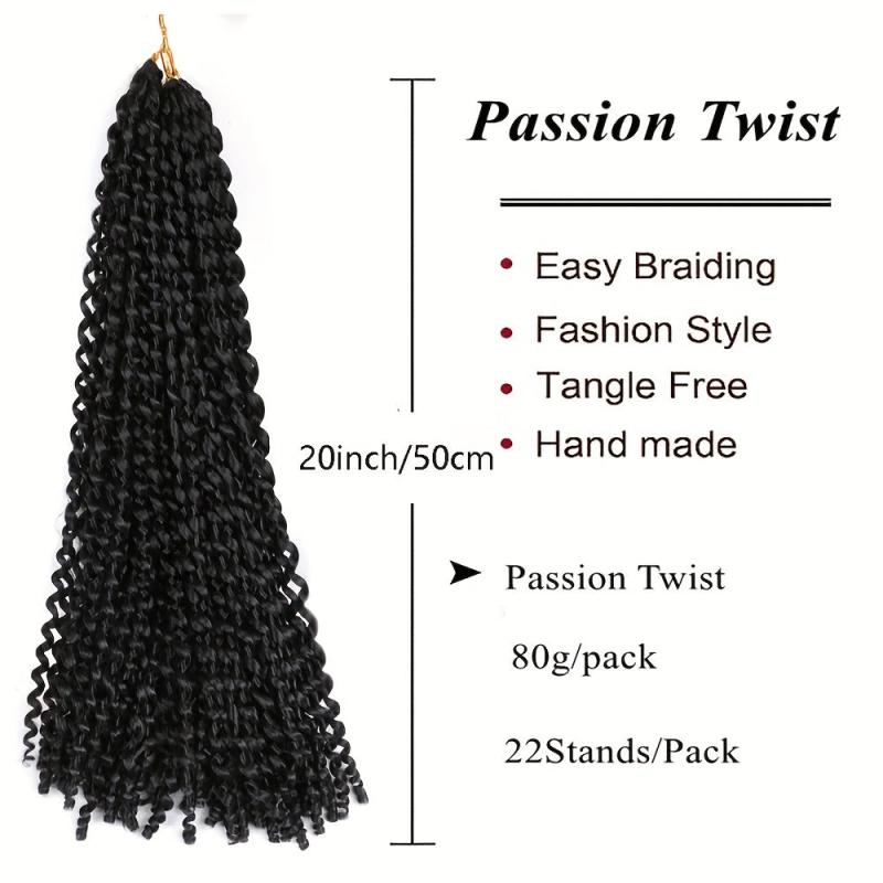 50 8 Cm Passion Twist Hair 1 Pack Water Wave Crochet Hair 80g 1B