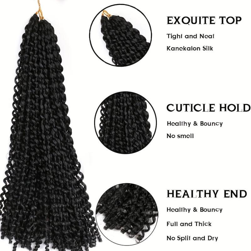 50 8 Cm Passion Twist Hair 1 Pack Water Wave Crochet Hair 80g 1B