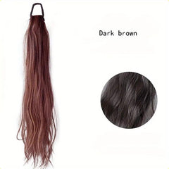 Long Synthetic Ponytail And Rubber Band Wrapped Ponytail