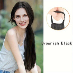 Long Synthetic Ponytail And Rubber Band Wrapped Ponytail