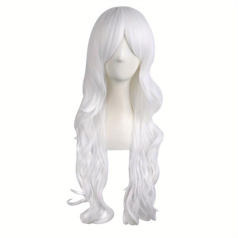 28in Long Curly Synthetic Wig With Side Bangs High Temp Fiber Party Wig
