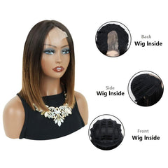 Natural U-Part Synthetic Hair Wig No Lace Closure Hair Replacement Women