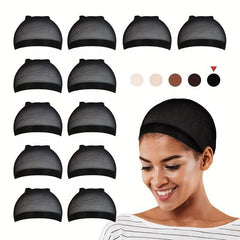 Stocking Wig Cap 12 pcs Ultra Thin & Expandable Perfect Fit for All Hair Types