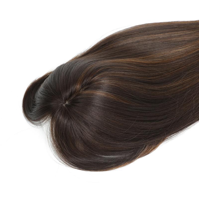 Long Curly Hair Topper with Bangs for Thinning Hair