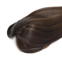 Long Curly Hair Topper with Bangs for Thinning Hair