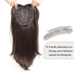 Long Curly Hair Topper with Bangs for Thinning Hair