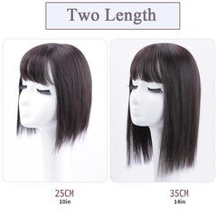Women Hairpiece Topper Closure Bangs Toupee Hair Extension