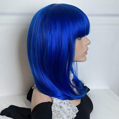 Short Bob Wig With Bangs Synthetic Wig For Women