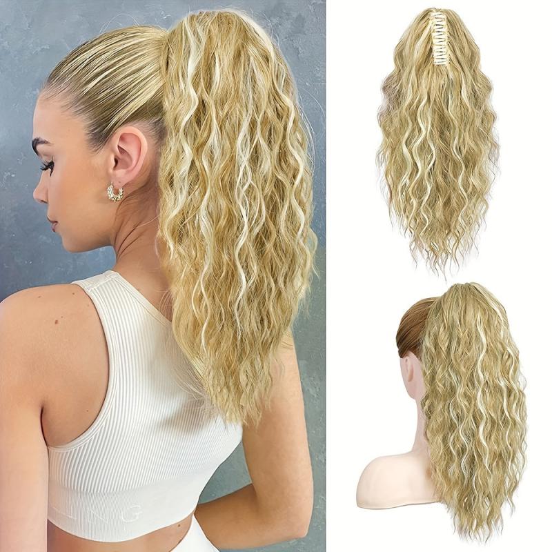 45 cm Claw Clip Ponytail Long Layered Hair Extensions Thick Wavy Curly Hairpiece