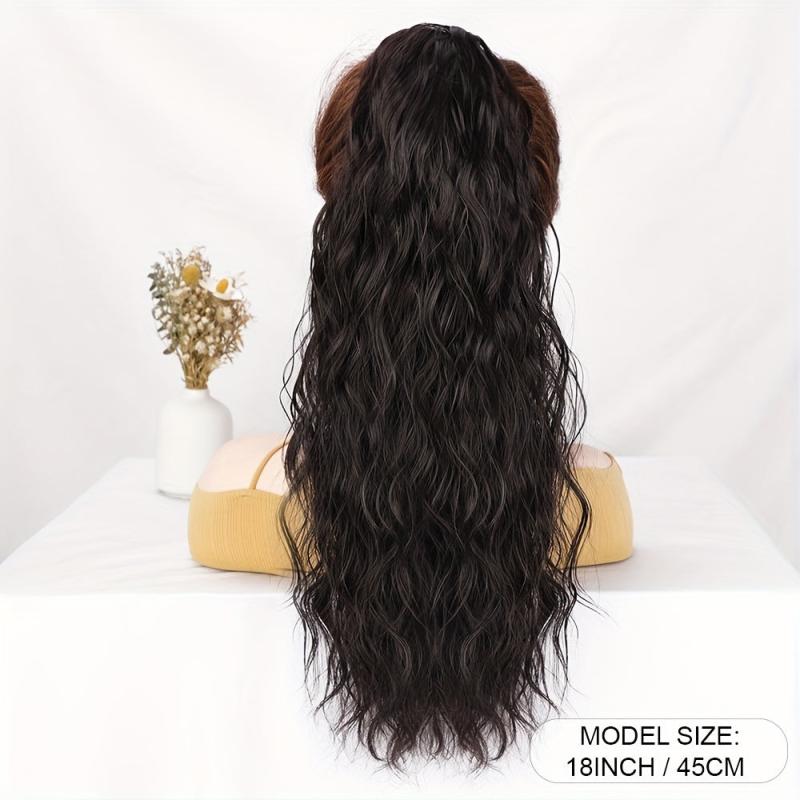 45 cm Claw Clip Ponytail Long Layered Hair Extensions Thick Wavy Curly Hairpiece