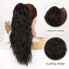 45 cm Claw Clip Ponytail Long Layered Hair Extensions Thick Wavy Curly Hairpiece
