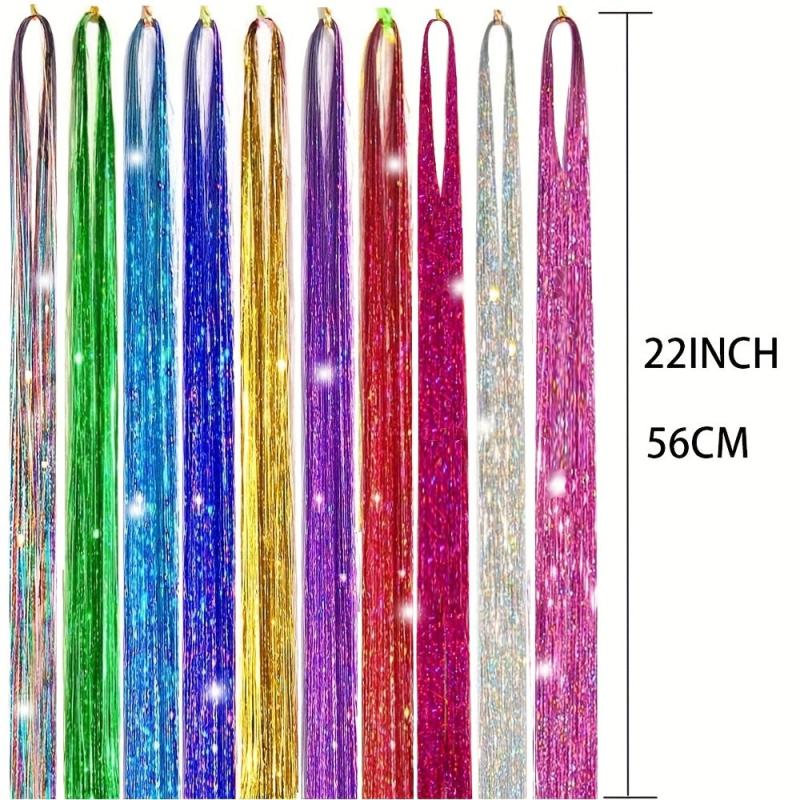 5pcs Glitter Wire Hair Extensions Easy To Use Hair Kit for Women and Girls