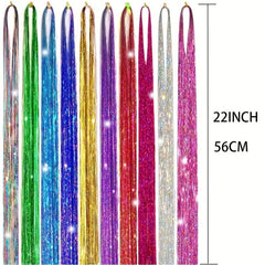 5pcs Glitter Wire Hair Extensions Easy To Use Hair Kit for Women and Girls