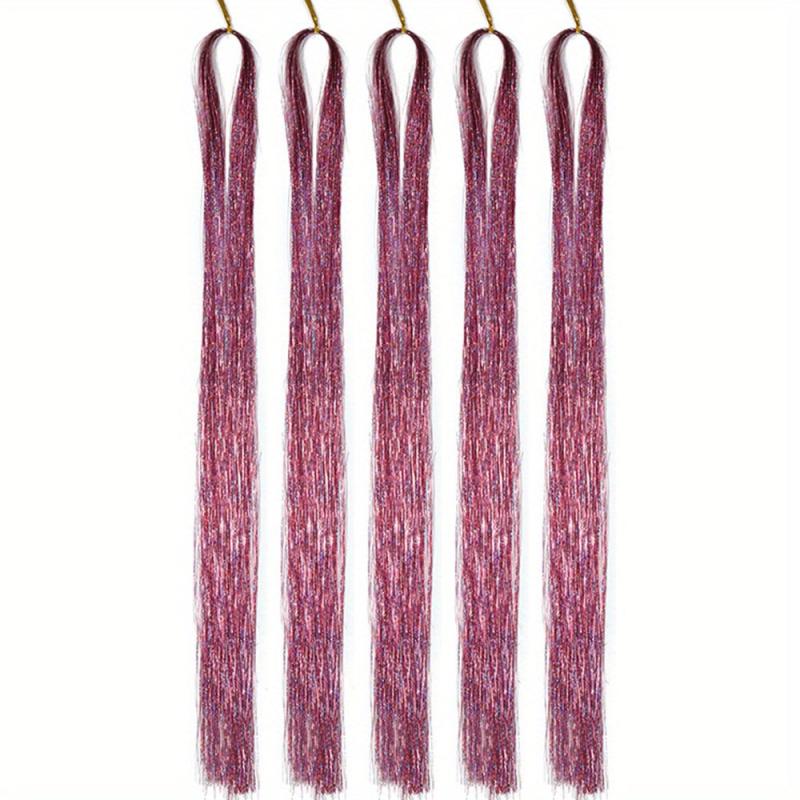 5pcs Glitter Wire Hair Extensions Easy To Use Hair Kit for Women and Girls