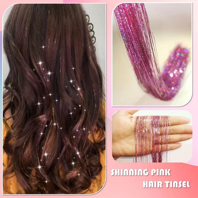 5pcs Glitter Wire Hair Extensions Easy To Use Hair Kit for Women and Girls