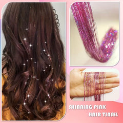 5pcs Glitter Wire Hair Extensions Easy To Use Hair Kit for Women and Girls