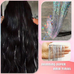 5pcs Glitter Wire Hair Extensions Easy To Use Hair Kit for Women and Girls