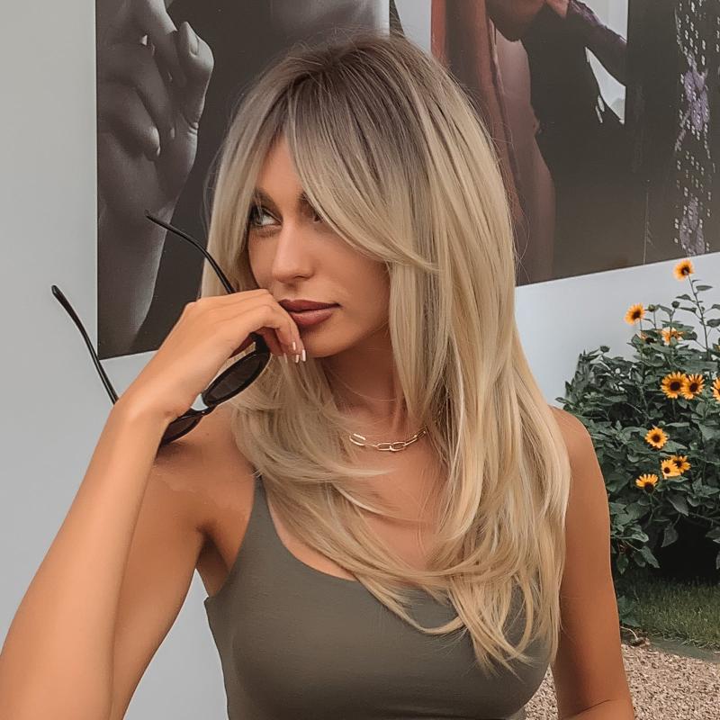 Ombre Blonde Wavy Short Hair for Women