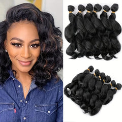 6 Bundles Loose Deep Wave Bundles for Women 35-56 cm Weaving Extensions