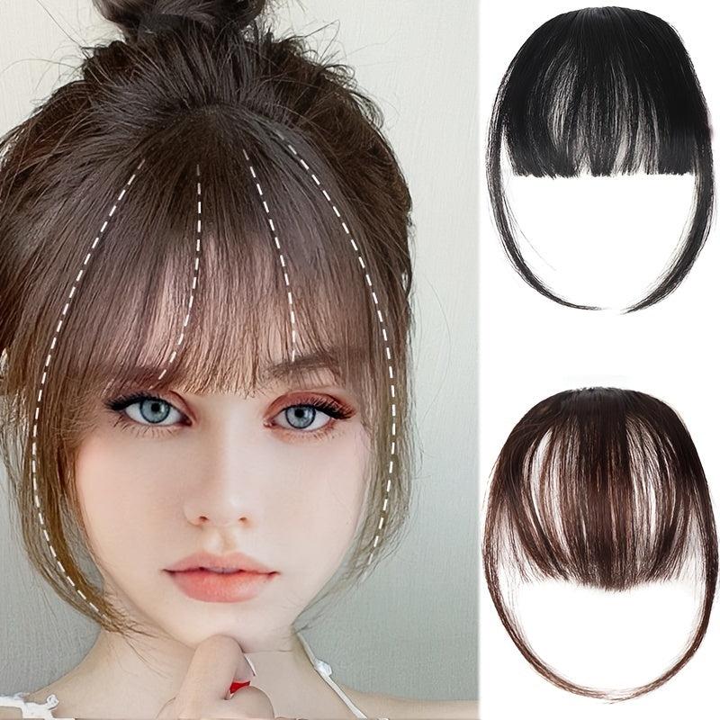 Clip In Bangs Extension Wig Natural Dyeable Style Washable Women's Wigs