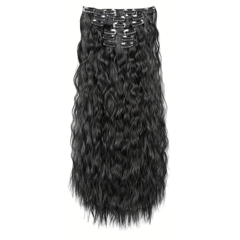 6pcs Long Curly Hair Pieces Synthetic Extensions Daily Use