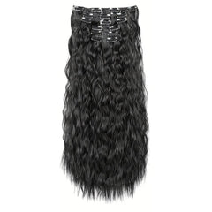 6pcs Long Curly Hair Pieces Synthetic Extensions Daily Use