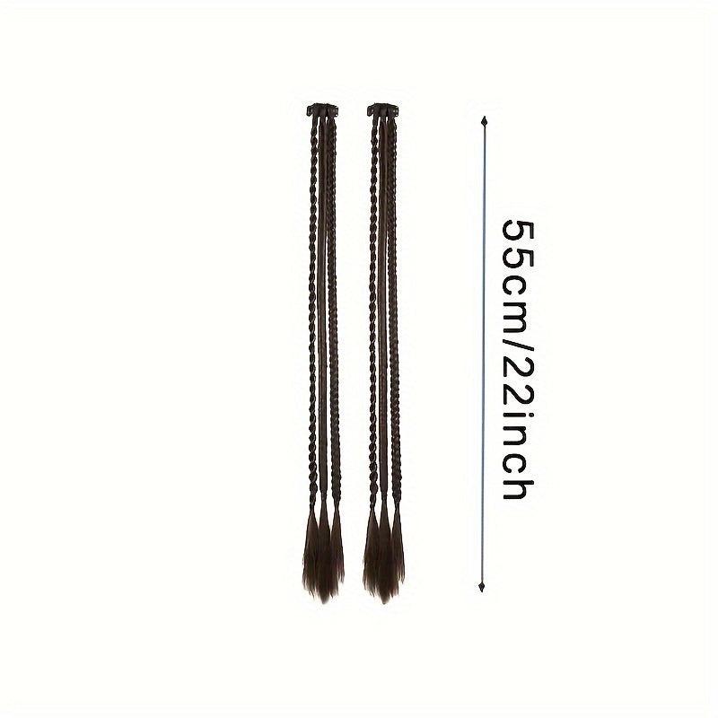 Small 3-Strand Braid Hairpieces Clip-In Extensions for Daily Use & Party