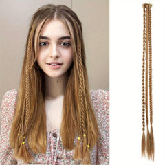 Small 3-Strand Braid Hairpieces Clip-In Extensions for Daily Use & Party