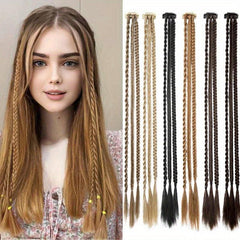 Small 3-Strand Braid Hairpieces Clip-In Extensions for Daily Use & Party