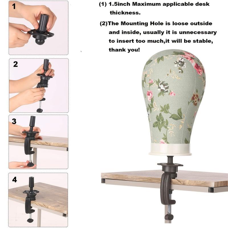 22 Inch Canvas Mannequin Head with Wig Stand Kit