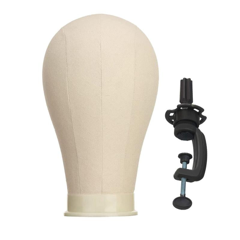 22 Inch Canvas Mannequin Head with Wig Stand Kit