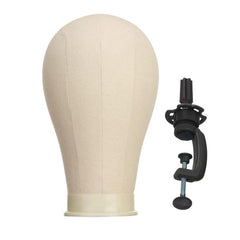 22 Inch Canvas Mannequin Head with Wig Stand Kit