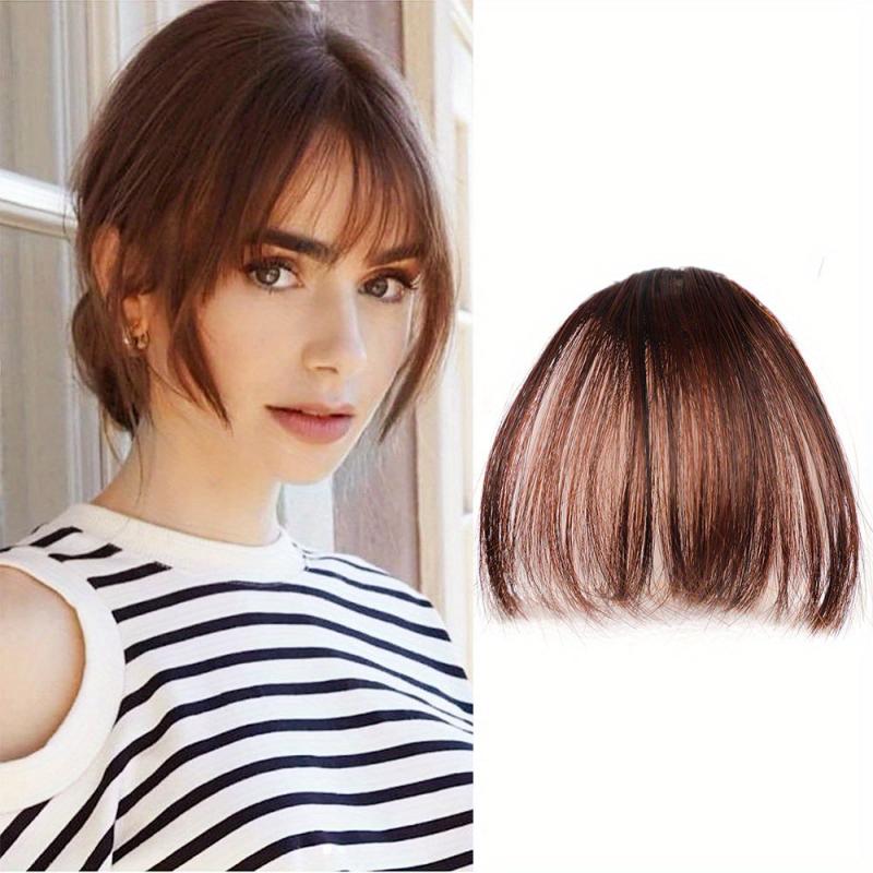 Wispy Bangs Hair Extensions Synthetic Clip In Bangs with Temples