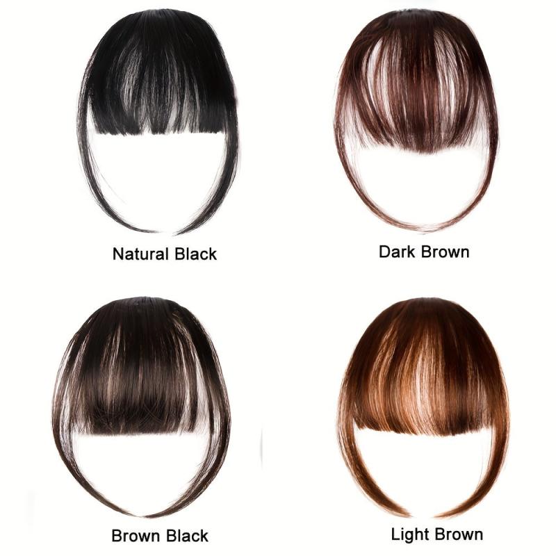 Wispy Bangs Hair Extensions Synthetic Clip In Bangs with Temples