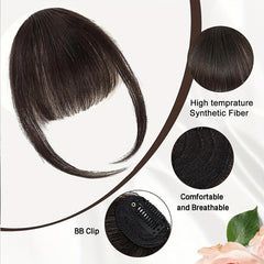 Wispy Bangs Hair Extensions Synthetic Clip In Bangs with Temples