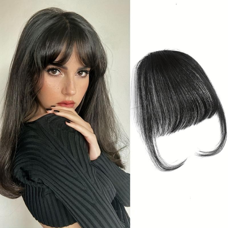 Wispy Bangs Hair Extensions Synthetic Clip In Bangs with Temples