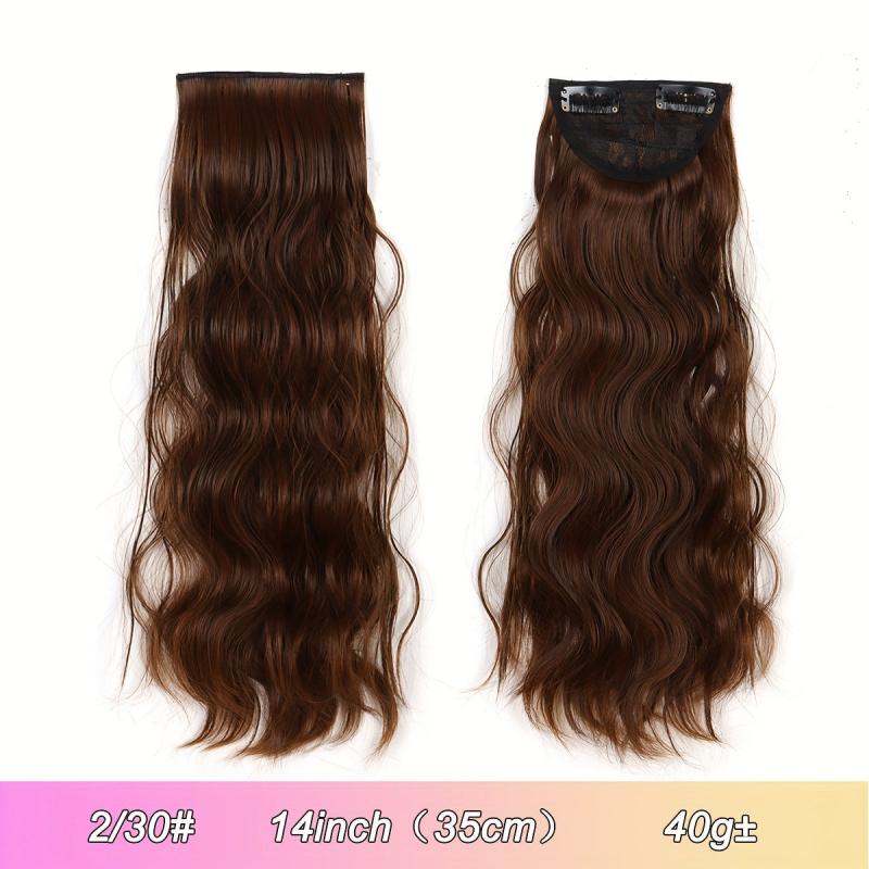 Long Wavy Hair Pieces Synthetic Clip-In Hair Extensions for Daily Use