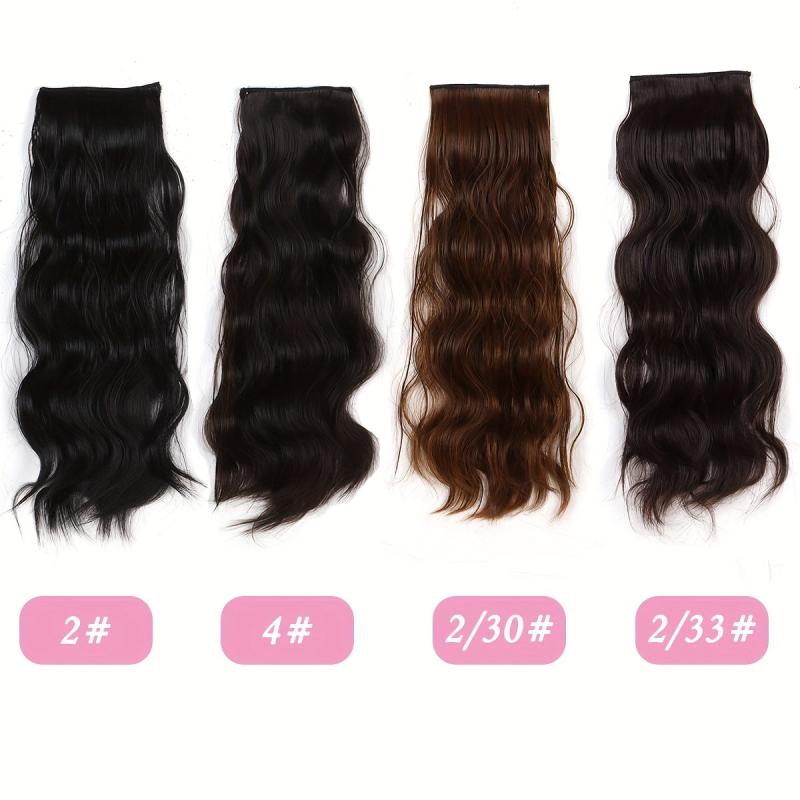 Long Wavy Hair Pieces Synthetic Clip-In Hair Extensions for Daily Use