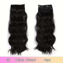 Long Wavy Hair Pieces Synthetic Clip-In Hair Extensions for Daily Use