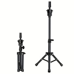 Mini Adjustable Wig Stand Tripod Hairdresser Table Training Head Stand