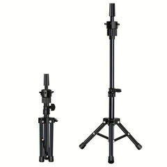 Mini Adjustable Wig Stand Tripod Hairdresser Table Training Head Stand