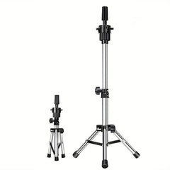 Mini Adjustable Wig Stand Tripod Hairdresser Table Training Head Stand