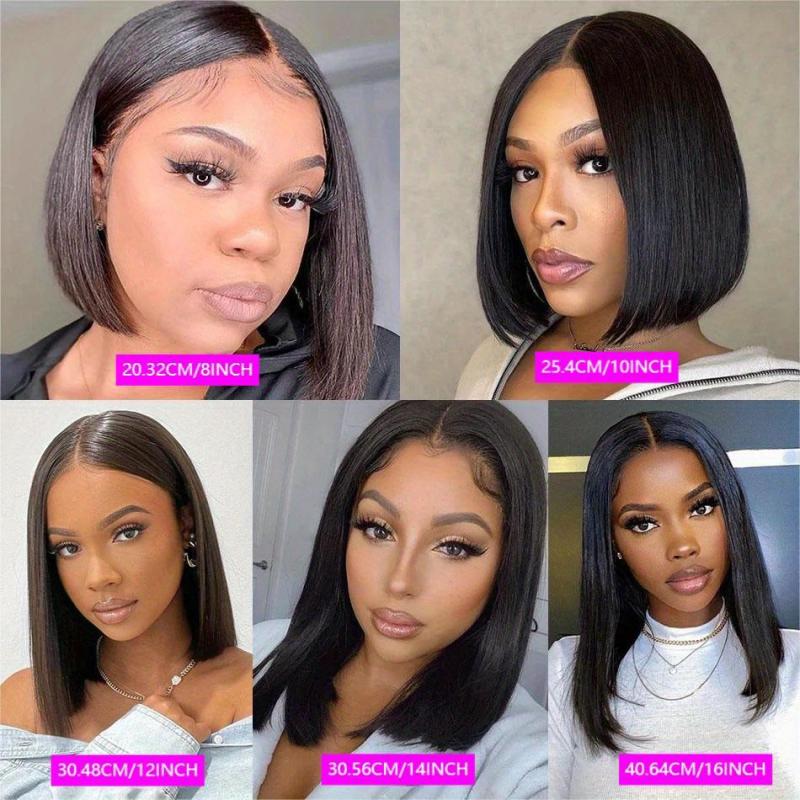 Glueless Bob Wig Human Hair 4X4 Closure Straight HD Lace Short Wig