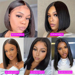 Glueless Bob Wig Human Hair 4X4 Closure Straight HD Lace Short Wig