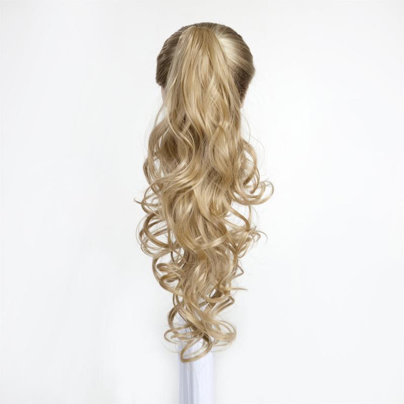 Long Curly Wavy Ponytail Extension for Women - Natural Wavy Synthetic Hairpiece