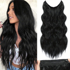 Long Wavy Hair Extensions 50 8 cm Natural Synthetic Heat Resistant Fibre